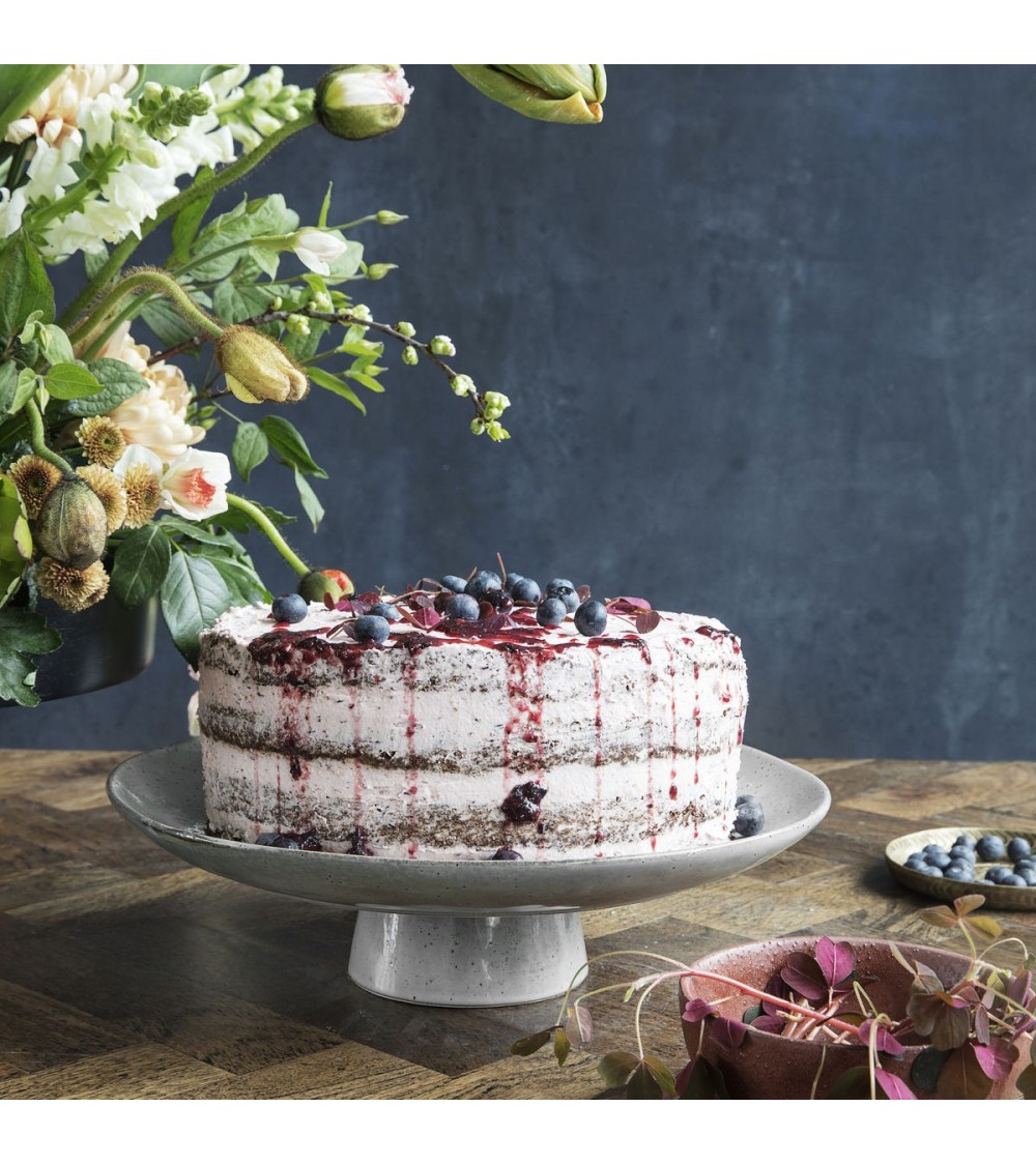 plat a gateau sur pied en gres