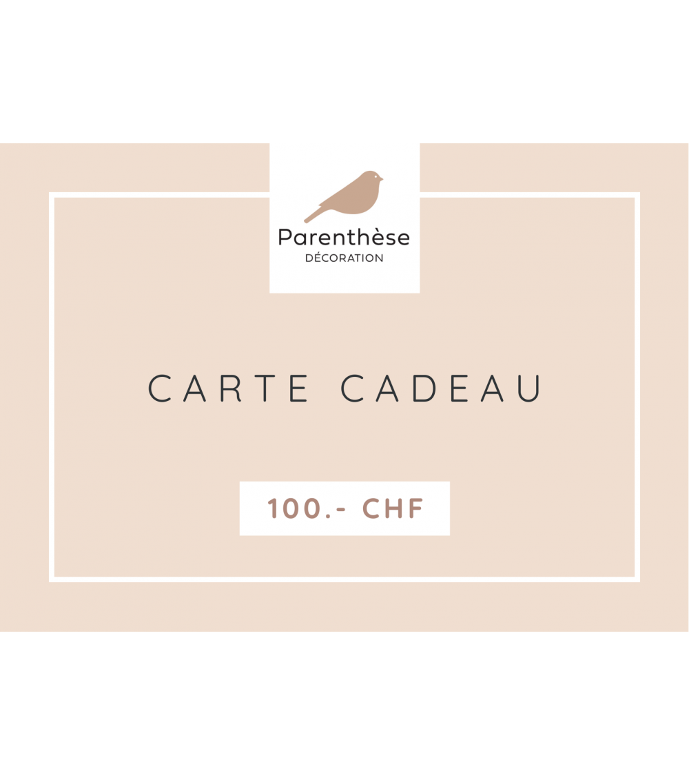 Carte cadeau 100 CHF - Coffret cadeau